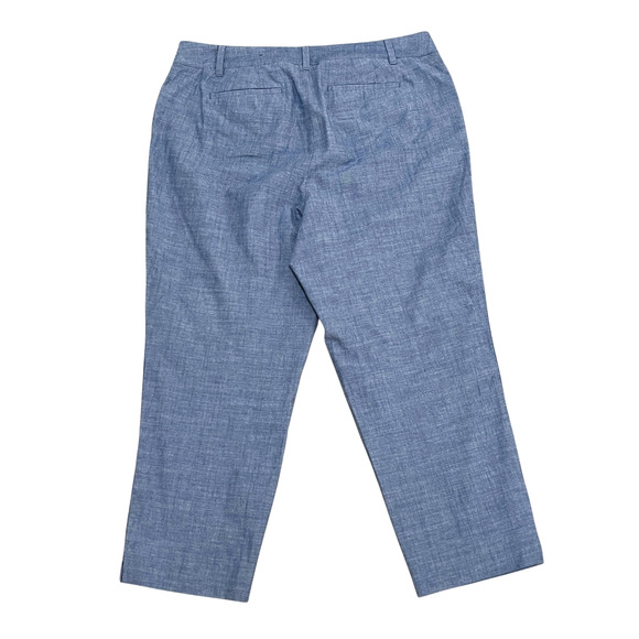 Talbots Pants Womens 10P Blue Perfect Crop Chambray Preppy Coastal Trousers - Picture 5 of 8